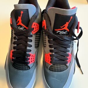 Nike Air Jordan 4 Retro in Dark Gray and Infrared